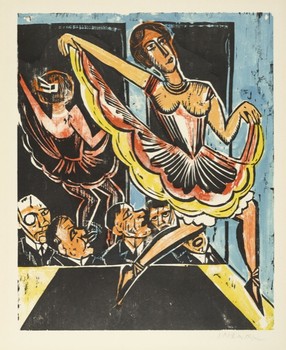 Max Pechstein's 'Dancer in the Mirror,' a postwar woodcut print that dates to 1923.